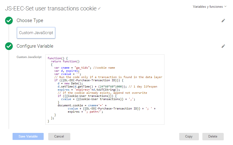 JS set cookie