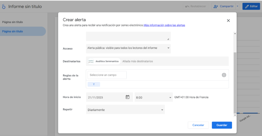 Looker Studio Pro alertas