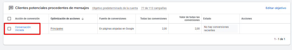acción de conversión automática