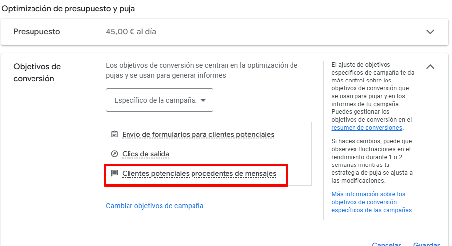 optimización de presupuesto y puja